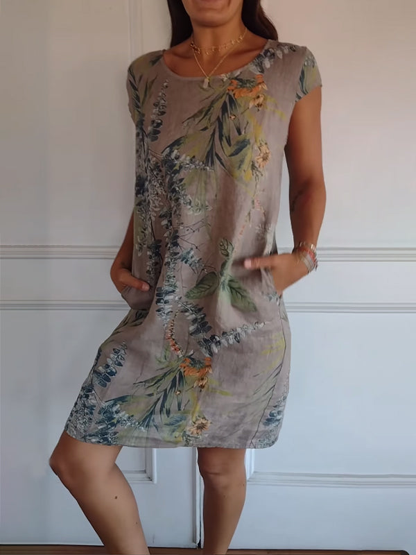 Hilda | Damen Elegantes Kleid mit Rundhalsausschnitt