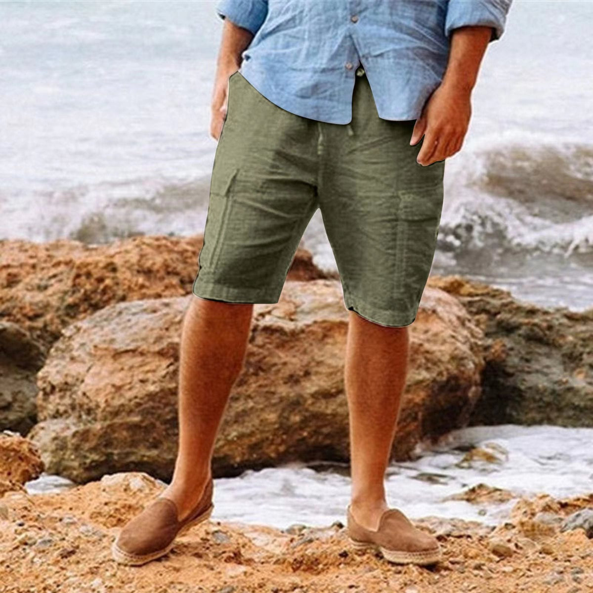 Baptist | Herren Leinen-Shorts