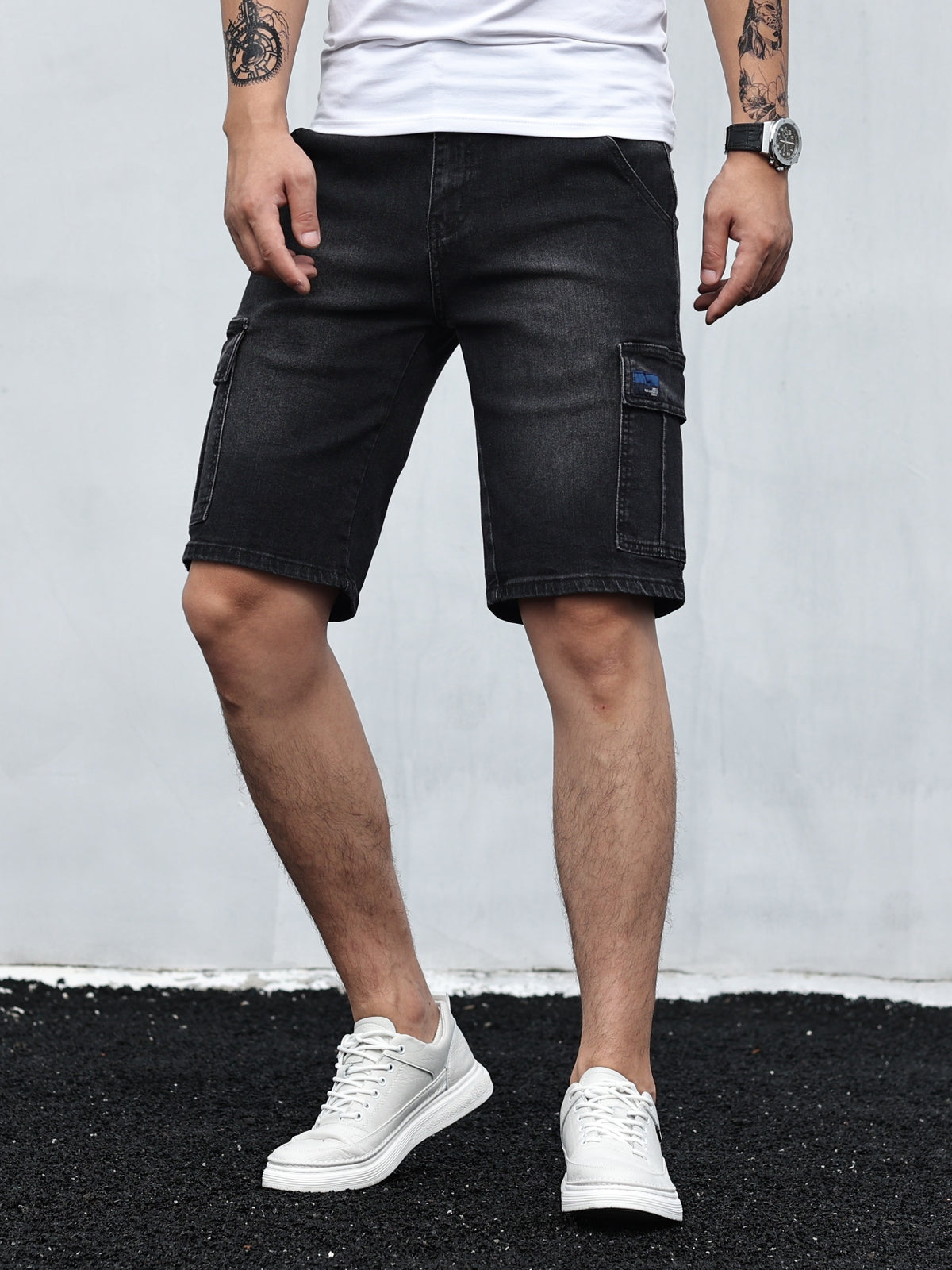 Bazyli | Herren Cargo Denim Shorts