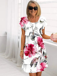 Elegantes Blumen Damen Maxikleid