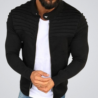 Slim Fit Herren-Strickjacke mit Faltendetail