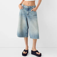 Damen Knie-Lange Jeans-Shorts