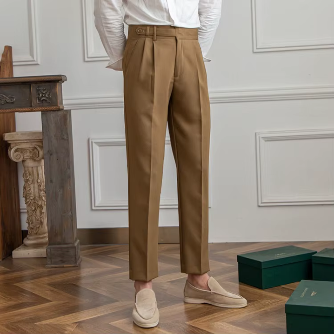 Herren Bundfaltenhose mit hohem Bund - Elegant & Zeitlos