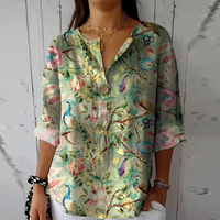 Florale Damen Bluse Langarm