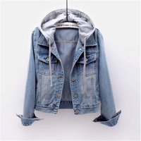 Damen Jacke aus Denim mit abnehmbarer Kapuze