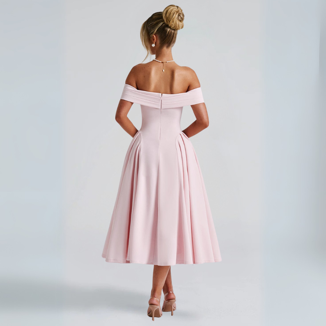 Damen Midi-Kleid Elegant Rosa