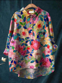 Klassische Damen Bluse mit Blumenmuster