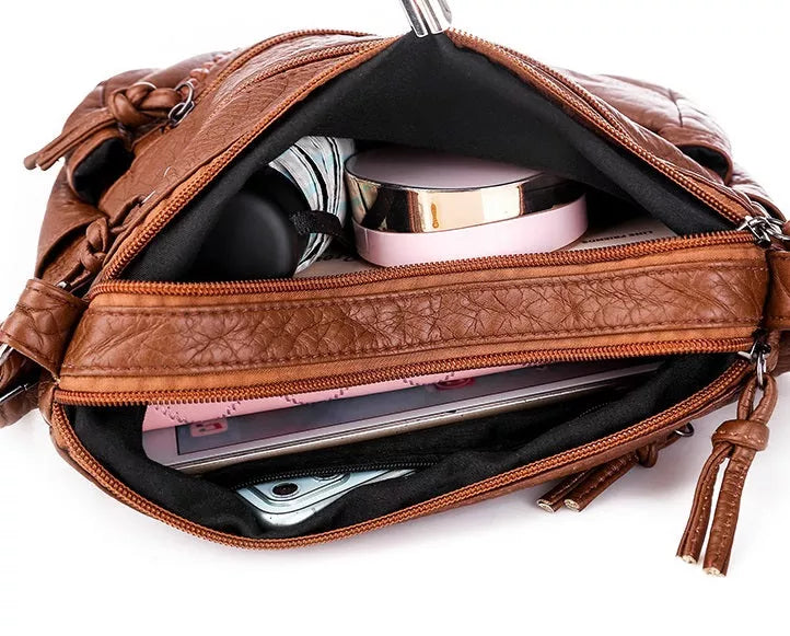 Elegante Damen Handtasche aus weichem Leder