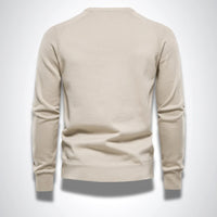 Eleganter plissierter Baumwollpullover für Herren