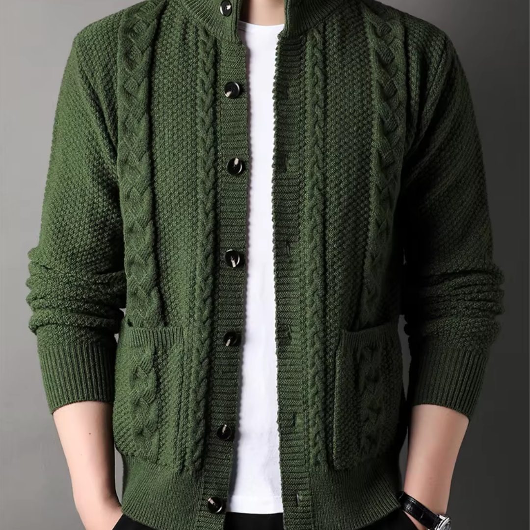 Weiche Herren-Strickjacke mit Knopfleiste