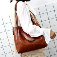 Vintage 4-teiliges Damen Handtaschen-Set aus Öko-Leder