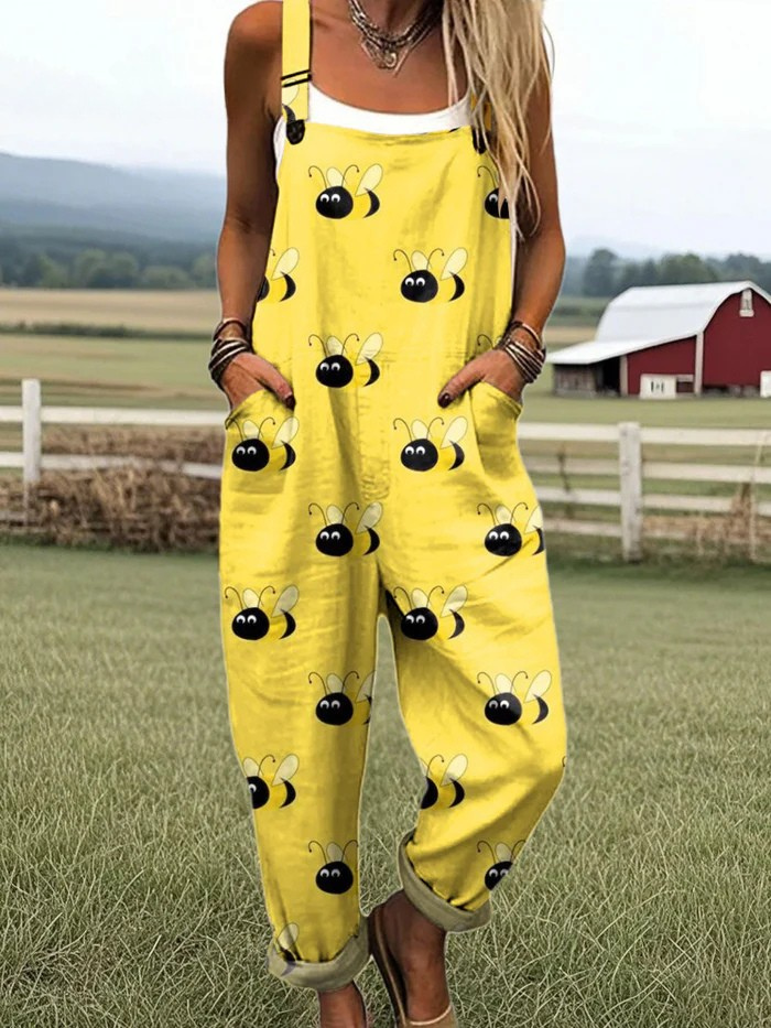Floraler Weites Bein Damen Jumpsuit