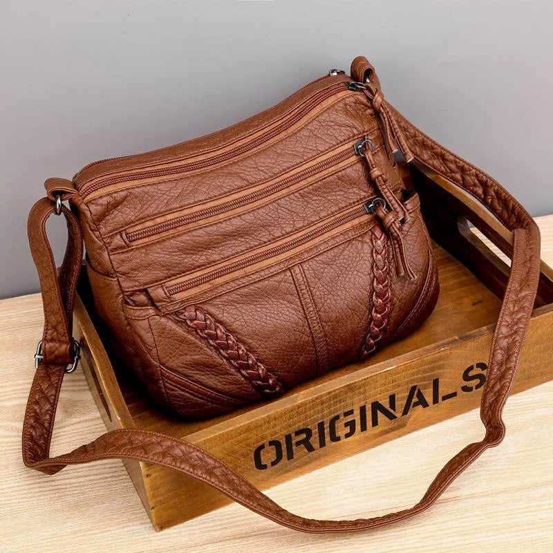 Elegante Damen Handtasche aus weichem Leder