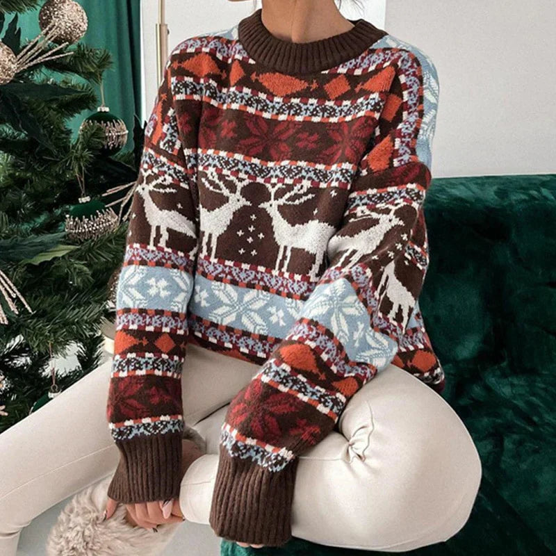 Gemütlicher & wärmender Damen-Pullover im Weihnachts-Look