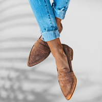 Spitze Wildleder Damen Loafer