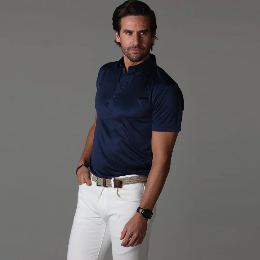 Herren Slim Fit Business-Hemd Marineblau