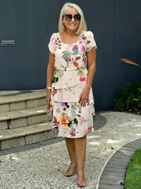Elegantes Blumen Damen Maxikleid