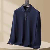 Baumwolle Langarm Herren Poloshirt