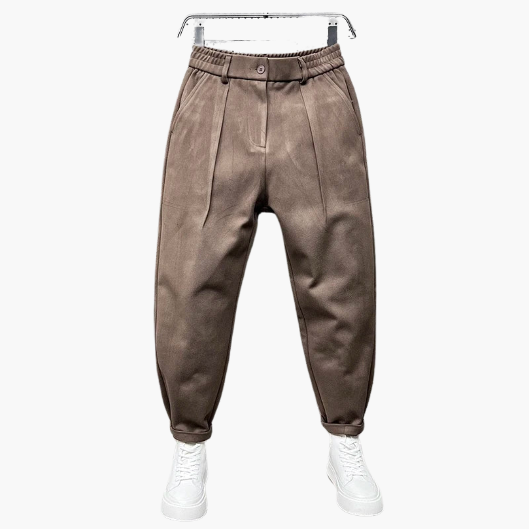 Elegante Melierte Herren Stoffhose