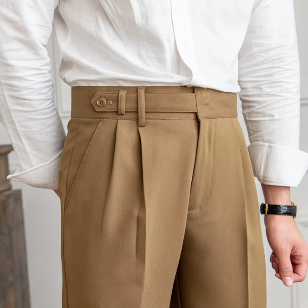 Herren Bundfaltenhose mit hohem Bund - Elegant & Zeitlos