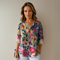Florale Damen Bluse Langarm