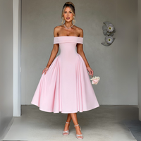 Damen Midi-Kleid Elegant Rosa