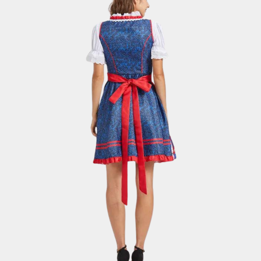 Elegantes Damen Dirndl für Oktoberfest in Blau