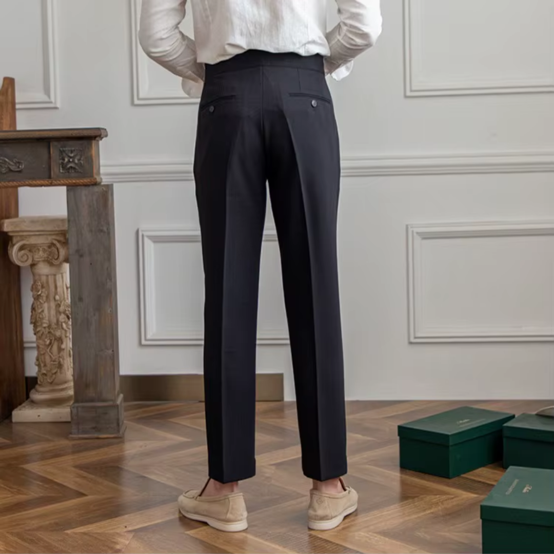 Herren Bundfaltenhose mit hohem Bund - Elegant & Zeitlos