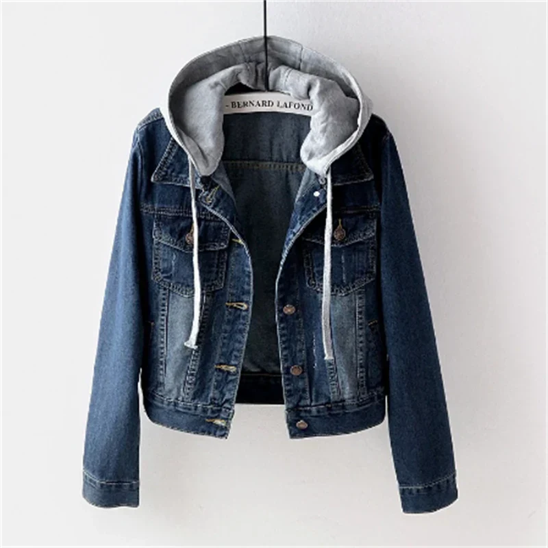 Damen Jacke aus Denim mit abnehmbarer Kapuze