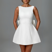 Damen Perlen-Mini-Kleid Weiß Elegant