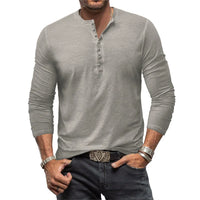 Herren Langarm Henley Shirt aus Baumwolle - Casual Comfort