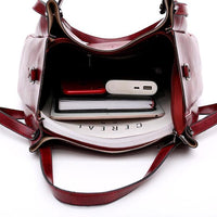 Vintage 4-teiliges Damen Handtaschen-Set aus Öko-Leder