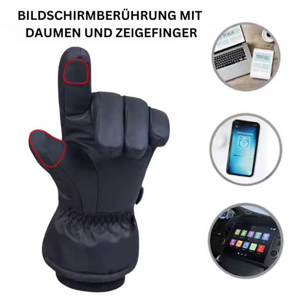 Beheizbare Winterhandschuhe mit Touchscreen-Funktion –