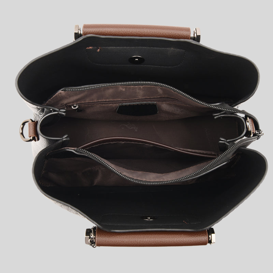 Elegante Damen Handtasche aus echtem Leder mit verstellbarem Schultergurt