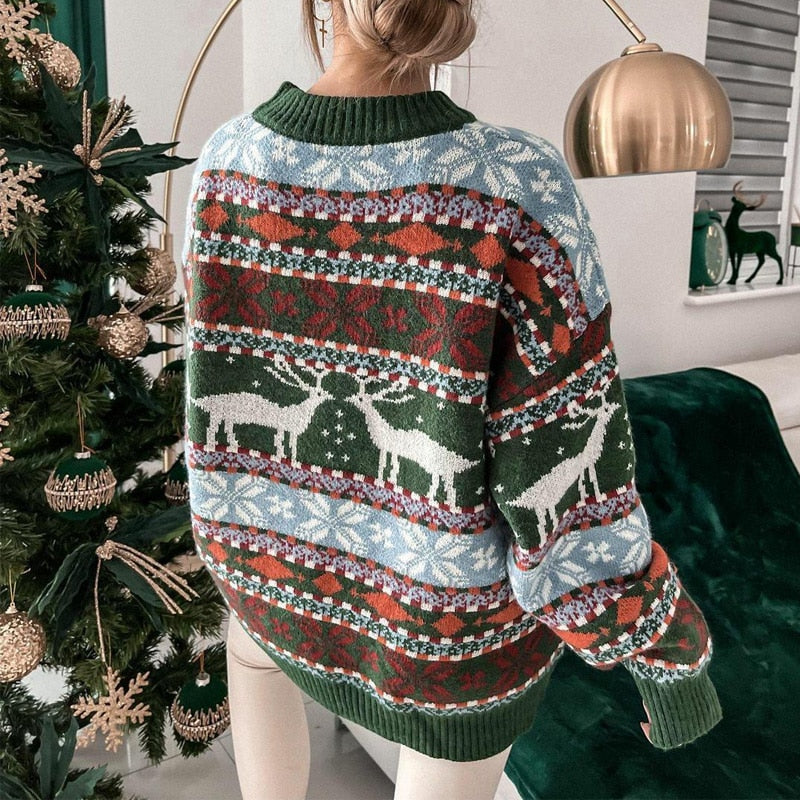 Gemütlicher & wärmender Damen-Pullover im Weihnachts-Look