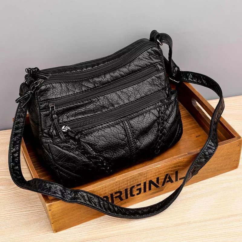 Elegante Damen Handtasche aus weichem Leder