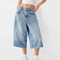 Damen Knie-Lange Jeans-Shorts
