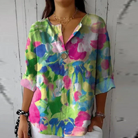 Florale Damen Bluse Langarm