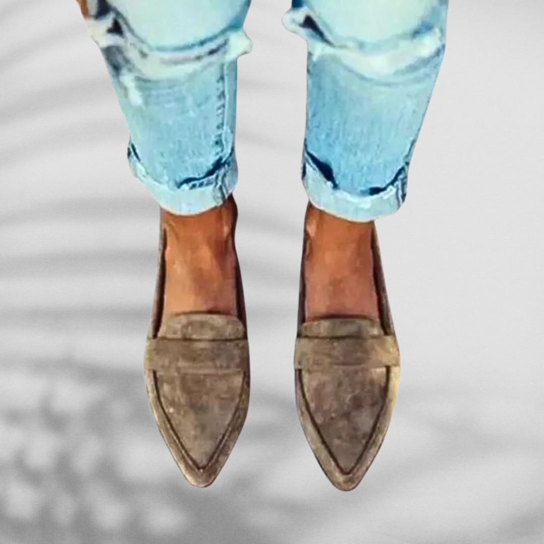 Spitze Wildleder Damen Loafer