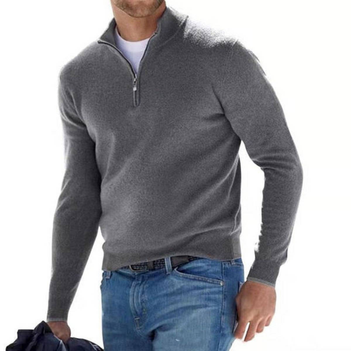 Bequemer Pullover mit Reißverschluss für Männer