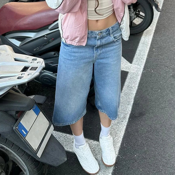 Damen Knie-Lange Jeans-Shorts