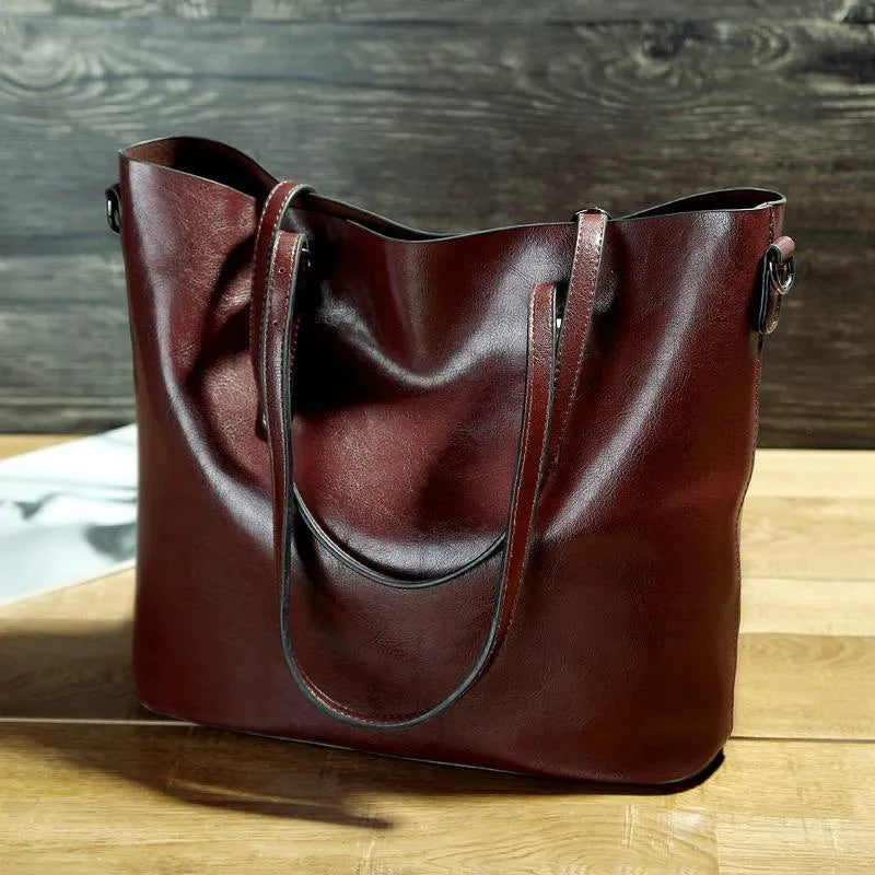 Vintage Damen Schultertasche Kunstleder
