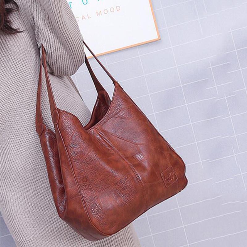 Vintage Leder Damen Handtasche