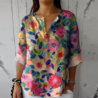 Florale Damen Bluse Langarm