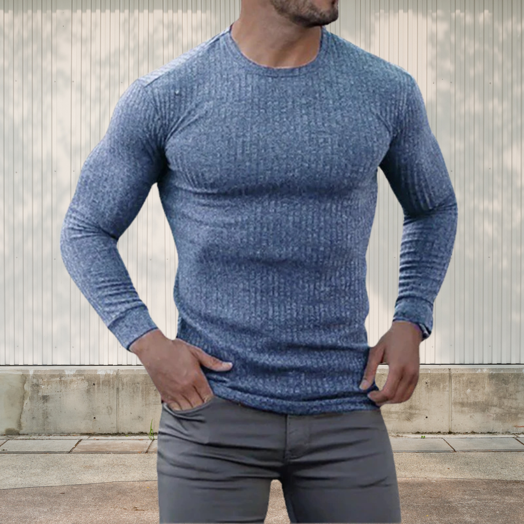 Herren Rundhals-Pullover aus Baumwolle, warm und bequem