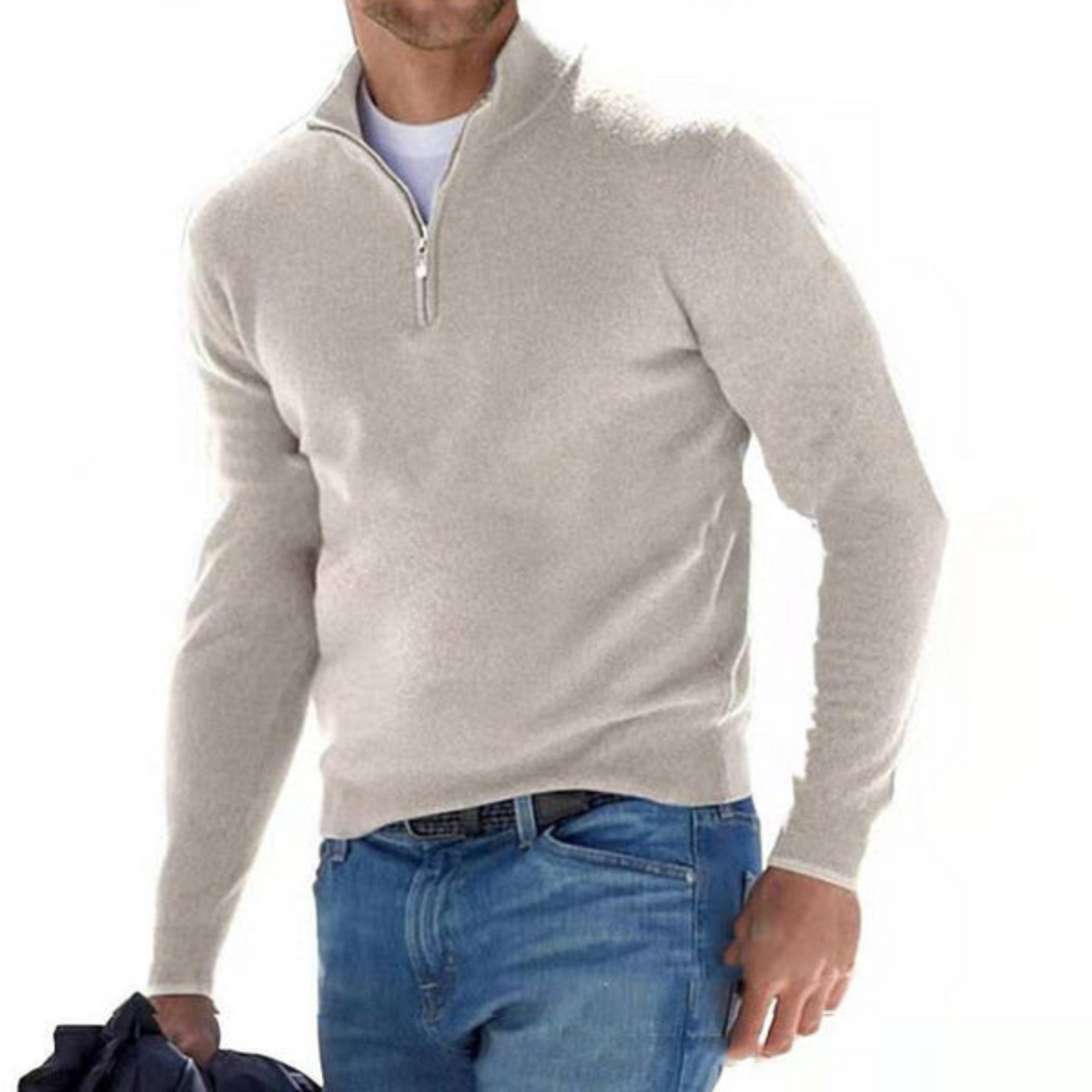 Bequemer Pullover mit Reißverschluss für Männer