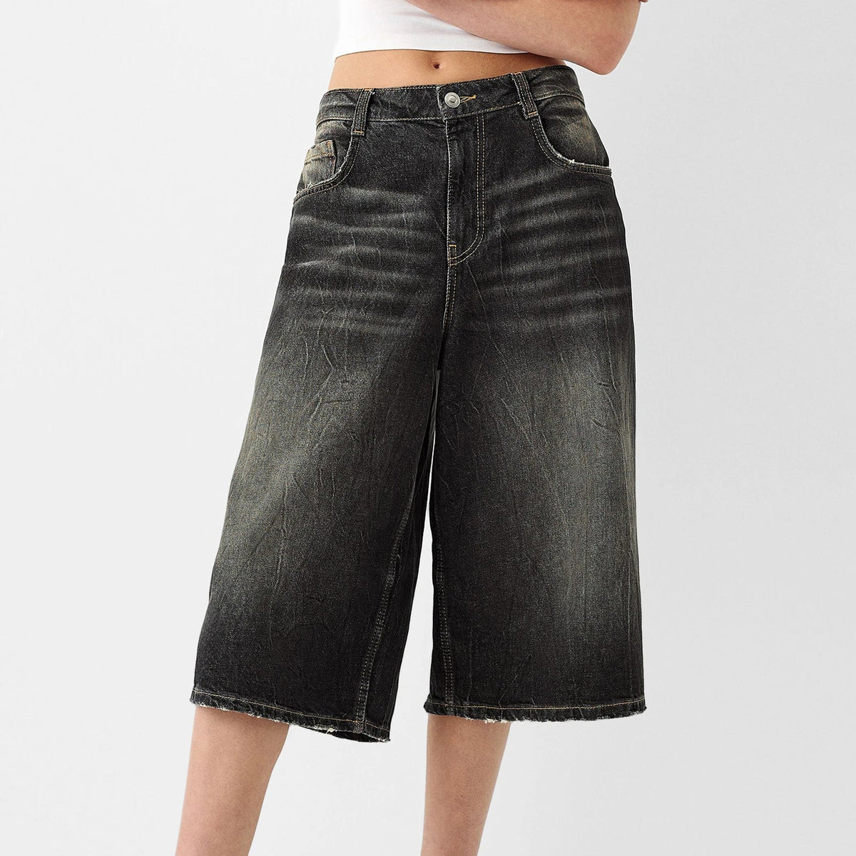 Damen Knie-Lange Jeans-Shorts