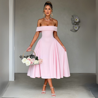 Damen Midi-Kleid Elegant Rosa