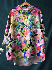 Klassische Damen Bluse mit Blumenmuster