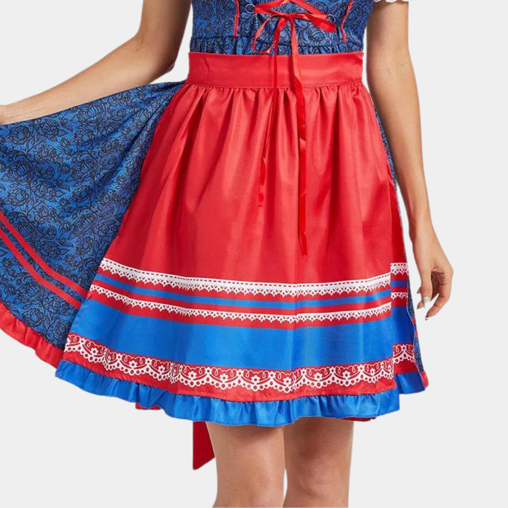 Elegantes Damen Dirndl für Oktoberfest in Blau